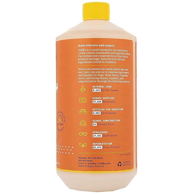 Alaffia Bubble Bath for Women, Unscented, Pump Included – Everyday Shea Butter Formula with Wild Yam, 32 Fl Oz