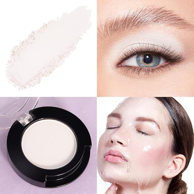 Monochrome Matte Eyeshadow Makeup Palette, Highly Pigmented Ivory White Eyeshadow Palette, Matte Pressed Powder Eye shadow Makeup, Single Vegan Eye Shadow, Daily Evening Women Girls Eyeshadow Gift 1#