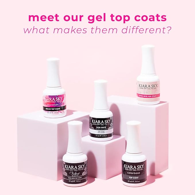 KIARA SKY Soak Off Gel Polish Top Coat 0.5 fl oz + Base Coat 0.5 fl oz Duo