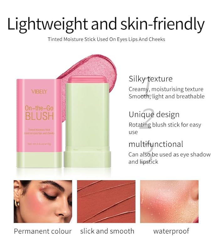 Multi-Use Makeup Blush Stick, Cream Blush Stick, Tinted