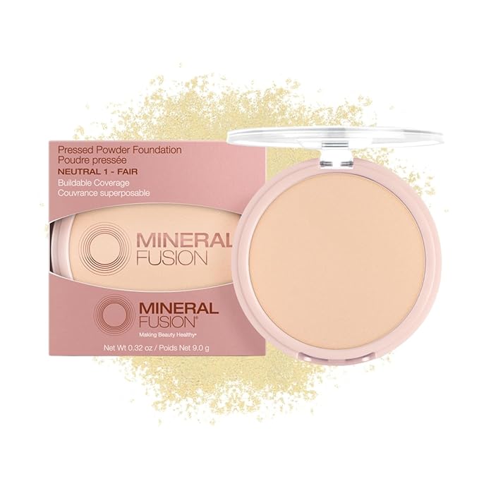 Mineral Fusion Pressed Powder Foundation, Neutral 1 - Hypoallergenic, Cruelty-Free, 0.32 Oz