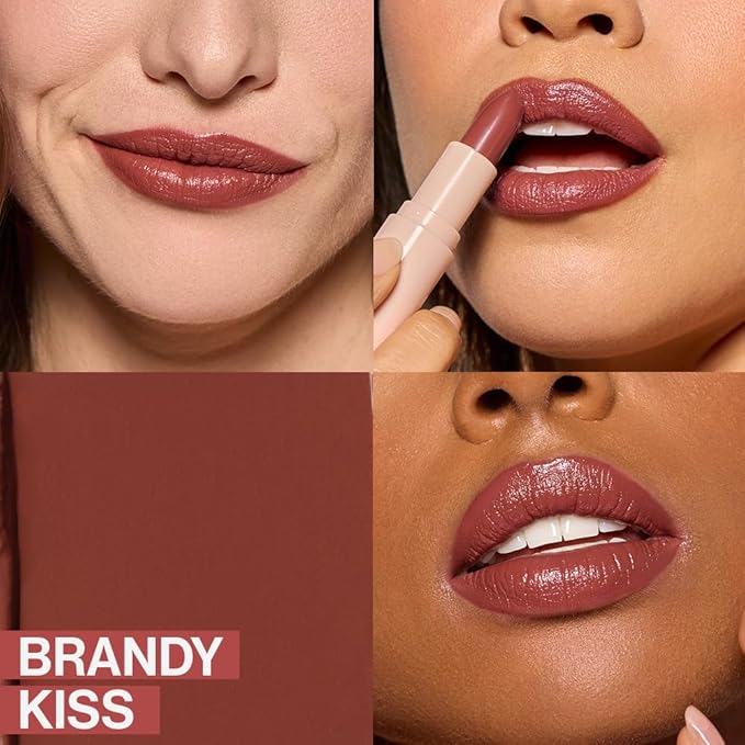 wet n wild Mega Last Rich Satin Lip Color, Rich Creamy Color with Satin Finish, Infused with Vitamin E & Moisturizing Argan Oil, Lightweight, Silky-Smooth, Vegan & Cruelty-Free - Brandy Kiss