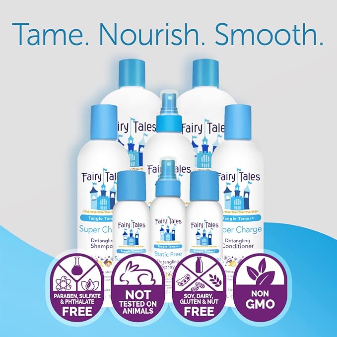 Fairy Tales Tangle Tamer Super Charge - Detangling Conditioner for Kids - Paraben Free, Sulfate Free, Gluten Free, Nut Free- 32 oz