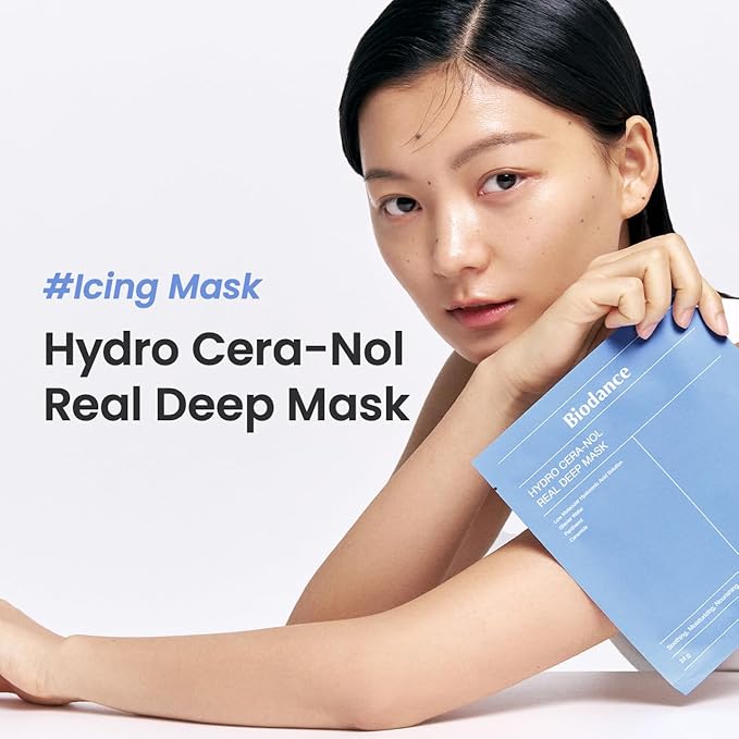 BIODANCE Hydro Cera-nol Real Deep Mask, Overnight Hydrogel Mask, Hydrating Facial Mask For Sensitive Skin, Redness Reducing & Quick Soothing Effect, 1.19oz(34g) x 4ea