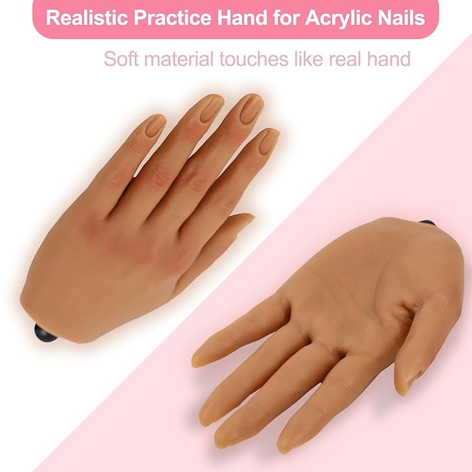 Nail practice hand for acrylic