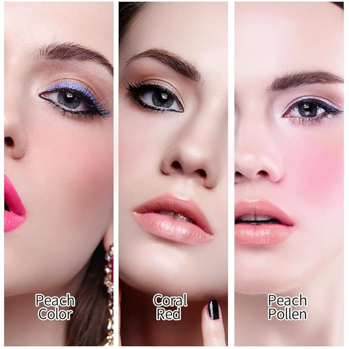 ROUSE Face Blush Powder Makeup Soft Mushroom Blush (Peach Pollen)