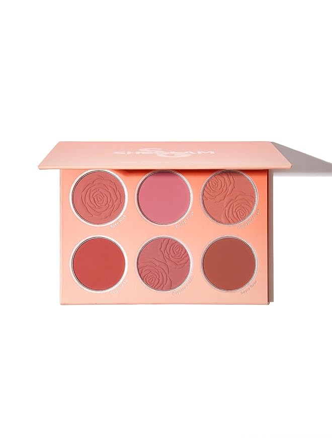 SHEGLAM Floral Flush 6-Color Blush Palette Long Lasting Cheeks