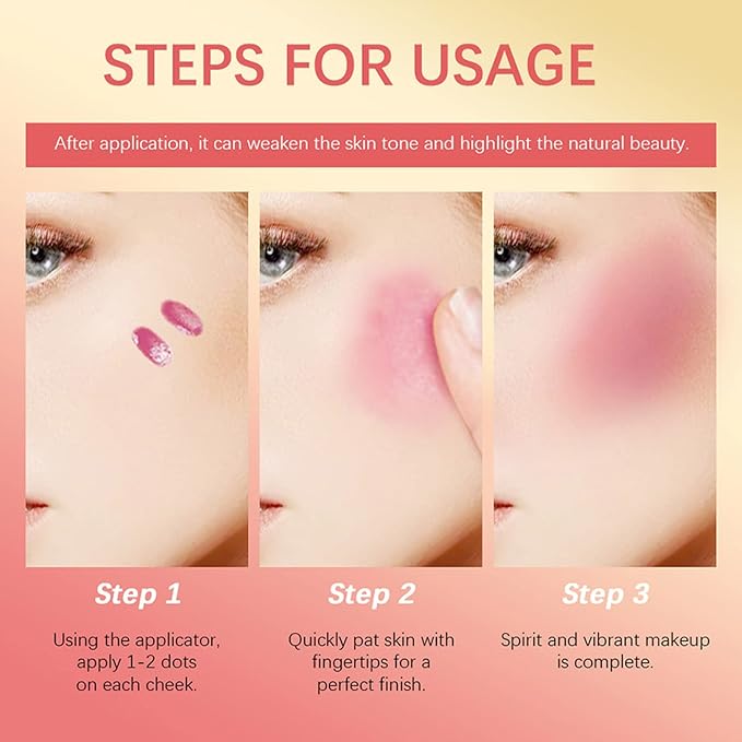 5 PCS Liquid Blush Soft Cream Face Blusher Blendable Feel