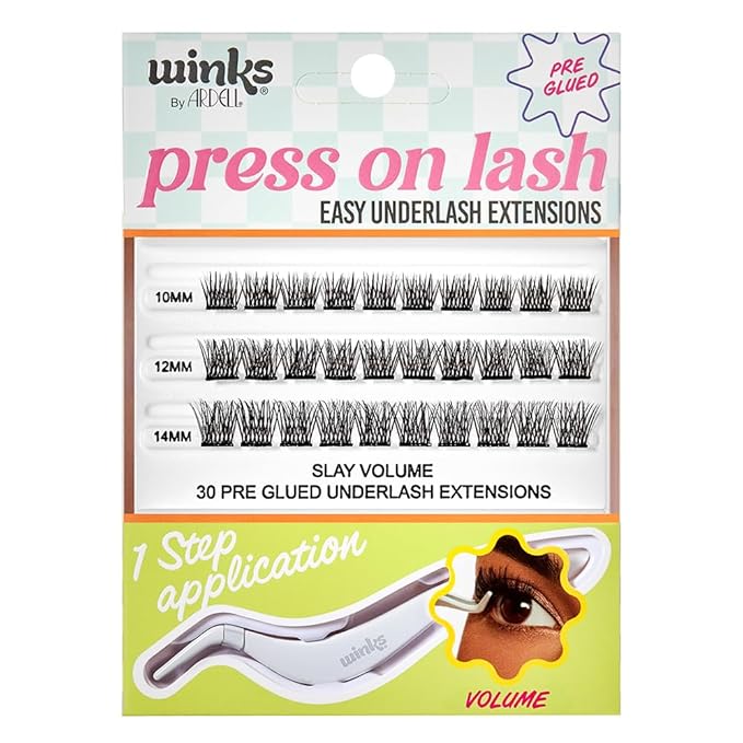 Ardell Winks Press On Eyelash Extensions, Volume - DIY Lash Clusters, 30 Individual Lashes, Natural Look Lashes with Applicator, 1 Pack