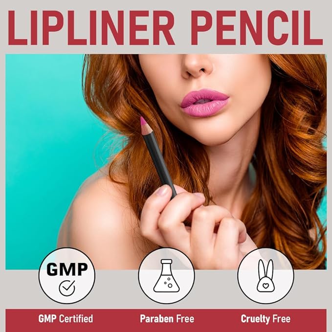 Lip Liner Pencil 15 Shades - Beauty Artist Choice Tango Collection Lipliner Matte Finish, Creamy Texture, Long Lasting Color, High Pigmented Lip Pencils