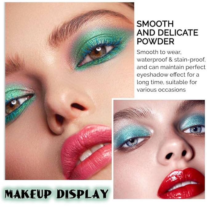 9Colors Green Avocado Color Colorful Bright Eyeshadow Palette Makeup,Highly Pigmented Matte Sparkle Eye Shadow Palette Long Lasting Waterproof Blendable,Emerald Bright Eyeshadow Palette