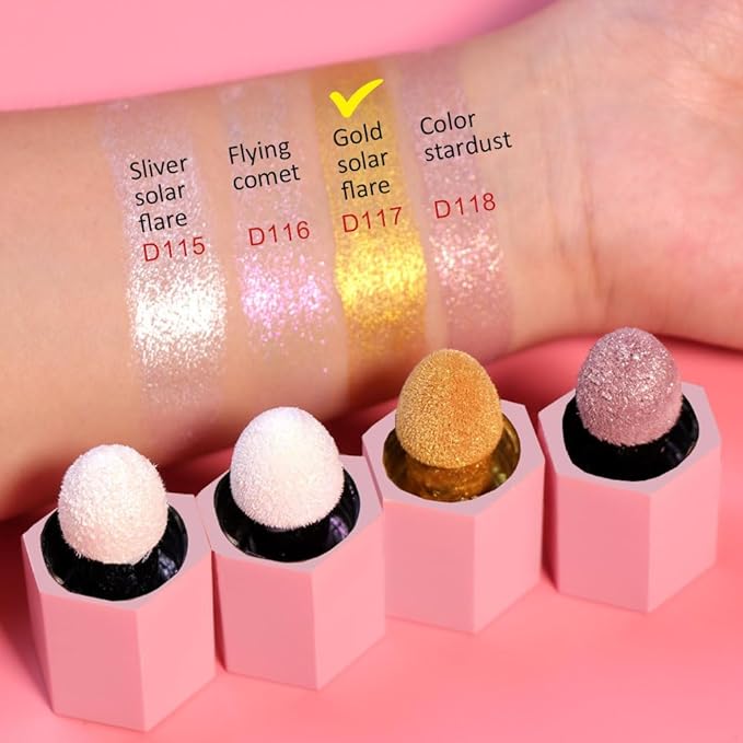 evpct Gold Highlighter Makeup Liquid, Gold Glitter Iridescent Stick Illuminators