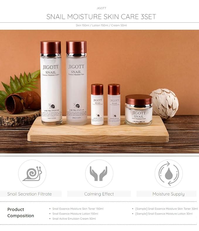 Snail Essence Moisture Skin Care 3Set, Anti-Aging
