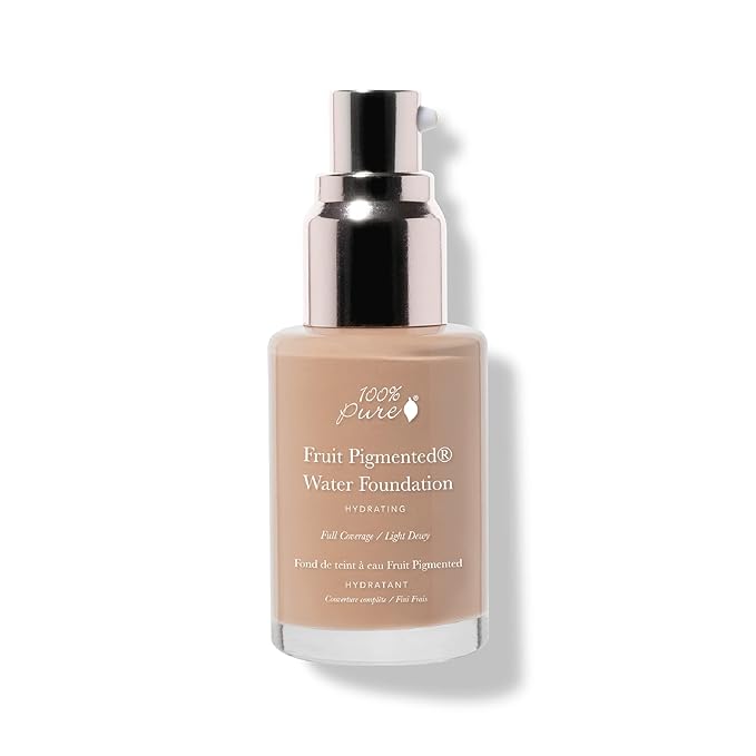 100% PURE Water Foundation Full Coverage Hydrating Makeup, Fl Oz