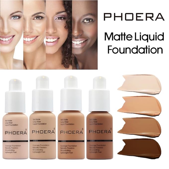 PHOERA Foundation, Flawless Soft Matte Liquid Foundation 24 -Warm Sun)
