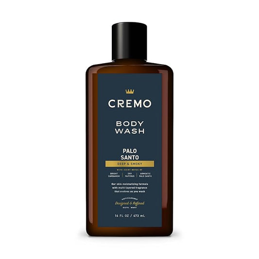 Cremo Body Wash Men, Notes of Bright Cardamom, Dry Papyrus and Aromatic Palo Santo, 16 Fl Oz