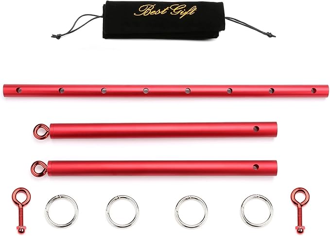 2 Pcs Red Adjustable Spreader Bar Set 3 sections