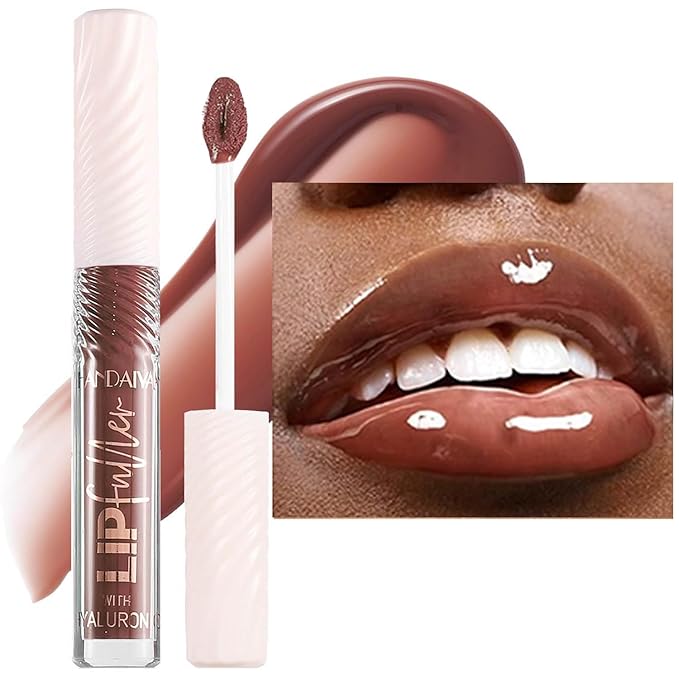 Brown Chocolate Lip GlossTinted Glitter Lipgloss Lip Oil Teens Moisturizing Lipstick Lip Balm High Shine And Vegan Plumping Lip Gloss For Women Girls Long-Lasting Dry Lip Care lip pumper gloss 06