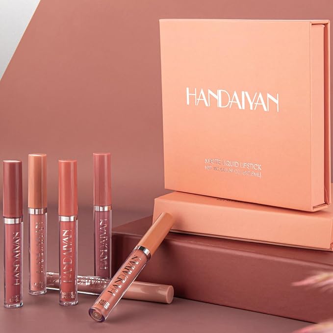 PHOERA Foundation,6Pcs Matte Liquid Lipstick Makeup