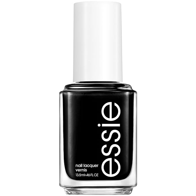 Essie Salon-Quality Nail Polish, 8-Free Vegan, Jet Black, Licorice, 0.46 fl oz
