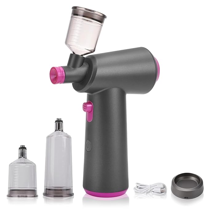 Spray Tan Machine, Portable Spray Tanning Gun Machine with Brushless Motor, Rechargeable HVLP Airbrush Spray with 100ml Cup for Beach Tan, Mobile Tan, Self Tan, Outdoor Tan, Home Tan, Salon