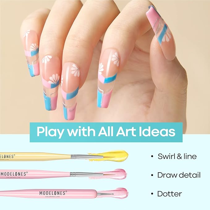 Modelones nail art brush set,