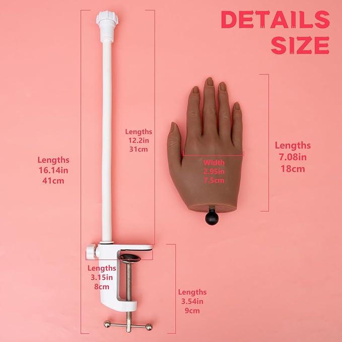 Nail silicone practice hand for