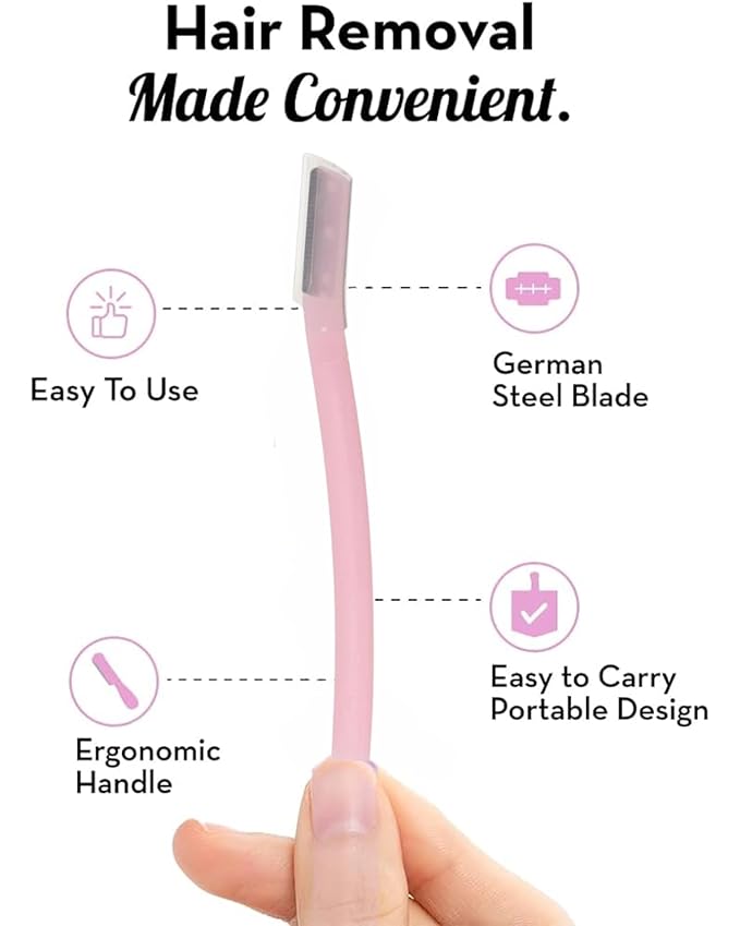 GENDA Razors for Women, Dermaplane Razor, Eyebrow Razors, Peach Fuzz Remover, Dermaplaning Tool for Face Skin Care (Pack of 3)