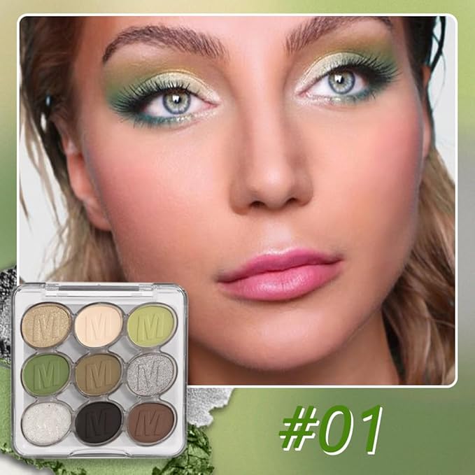 SUAKE Waterproof 9 Colors Shimmer Matte Eyeshadow Palette.Longwearing