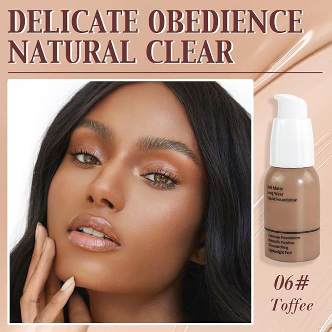 2Pcs Matte Liquid Full Coverage Foundation, Flawless Soft of 2)