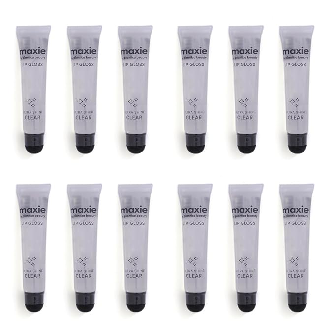 Maxie by Plantico Beauty Clear Lip Polish bulk (12 Pieces) CLEAR/ALOE (Original Clear, 12 PCS)