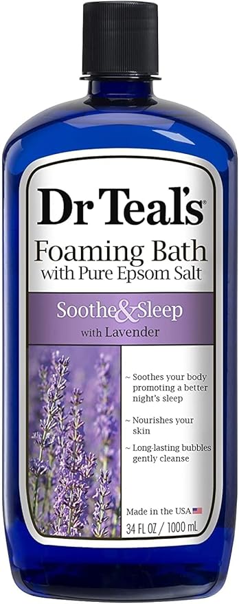 Dr. Teal's Foaming Bath Variety Gift Set (2 Pack, 34oz Ea.) - Soothe & Sleep Lavender, Glow & Radiance Vitamin C and Citrus - Essential Oils Blended with Pure Epsom Salt Relieve Pain & Daily Stress