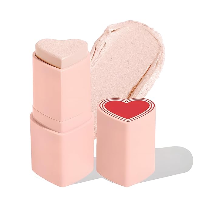Blush Stick for Cheeks, Cream Blush with Heart-shaped, Blossom Sakura
