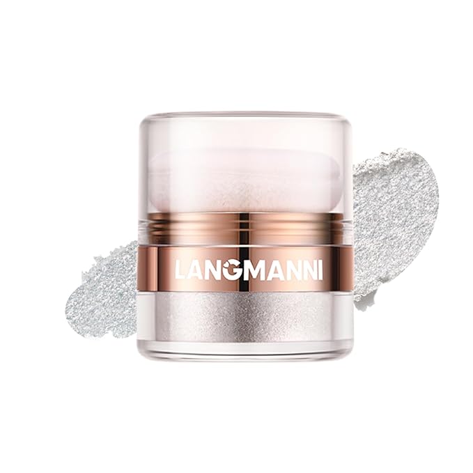 Glitter Body Highlighter Powder Body Shimmer Sparkle Face sponge head（silvery）