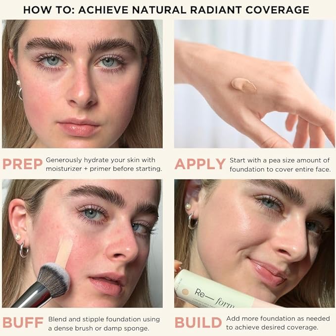 HALEYS Re-form Luminous Skin Foundation, VEGAN + CRUELTY-FREE, types (7.0)