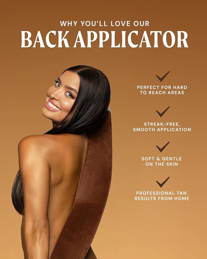 Back Tanning Applicator Mitt - Streak-Free, Easy Reach Self Tanner for Back & Body, Sunless Tan at Home, Ergonomic Design for Full Coverage, Reusable & Washable, Suitable for All - 1 Pack