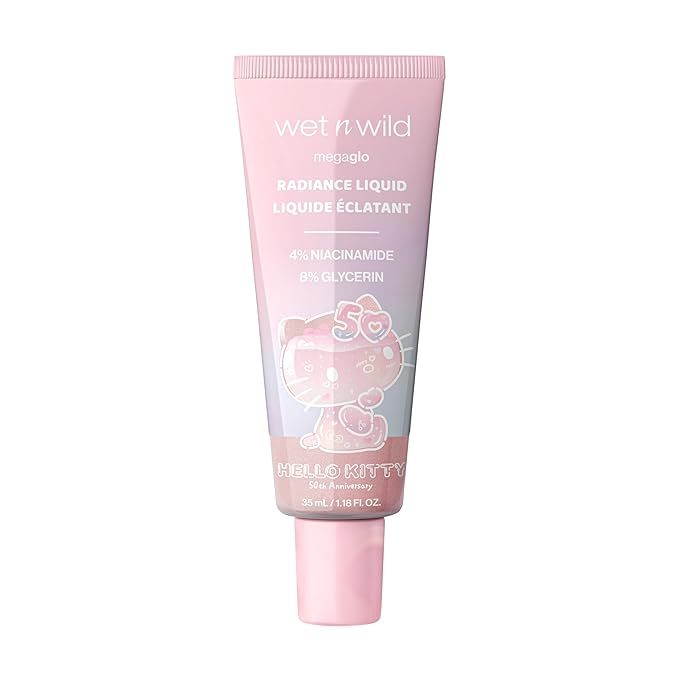 wet n wild Hello Kitty Radiance Liquid, Nourishing Niacinamide & Glycerin Infused Formula, Natural Multi-Functional Glow, Cruelty-Free & Vegan