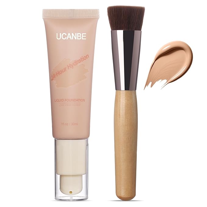 UCANBE Matte Liquid Foundation with Brush, Serum Foundation fl. oz.