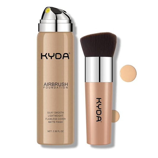 KYDA AirBrush Foundation Spray, Silky Foundation Mist Makeup, Sunny Beige