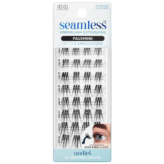 Ardell Seamless Extensions Refill Kit, Faux Mink, 32 Assorted Lengths, Customizable DIY Underlash Clusters for Natural Volume, Knotless Design