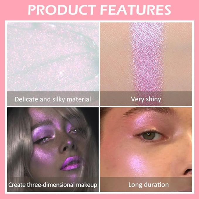 evpct Mermaid Pink Highlighter Makeup Liquid Blue Purple Palette Stick