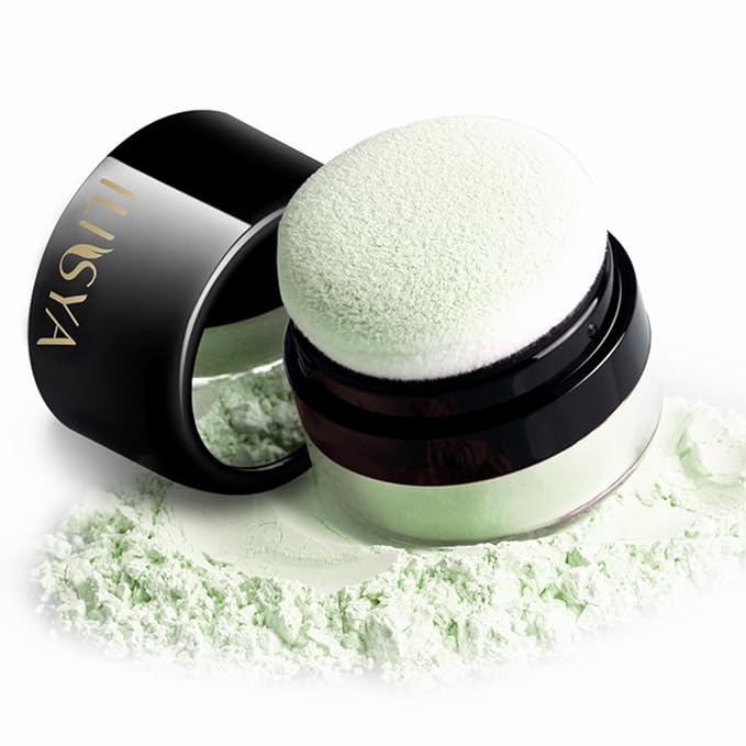 Setting Powder Lightweight Loose Powder Finishing Powder Long-Lasting (Light Green/Translucent) 0.28 Oz