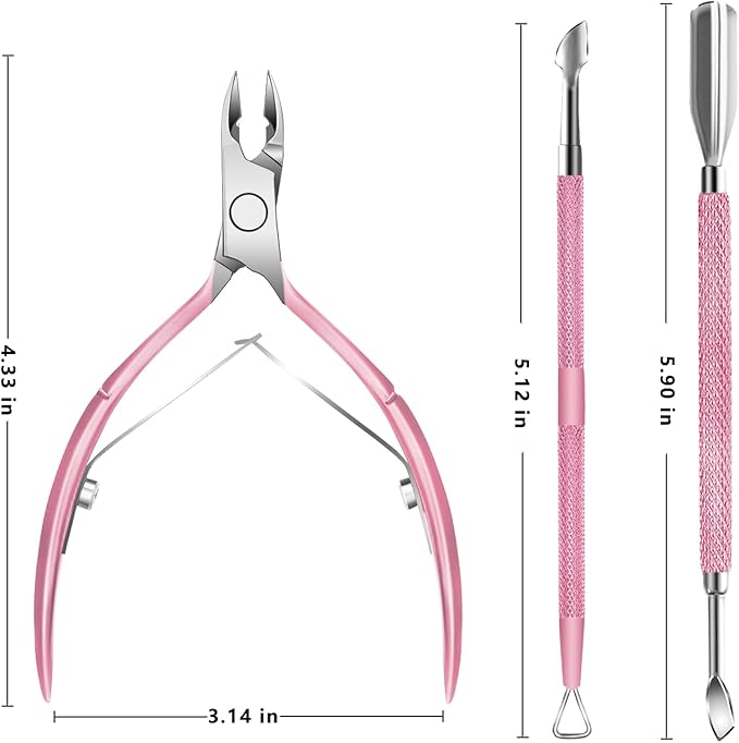 Cuticle trimmer with cuticle pusher