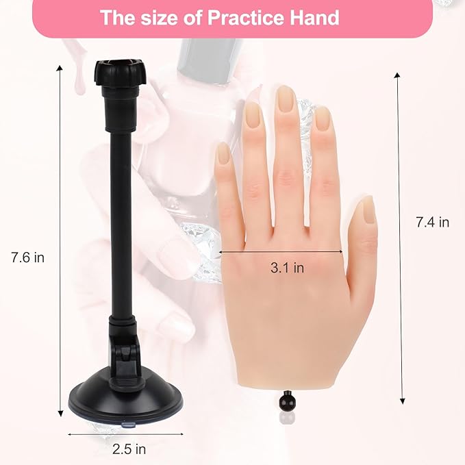 Nail practice hand for acrylic