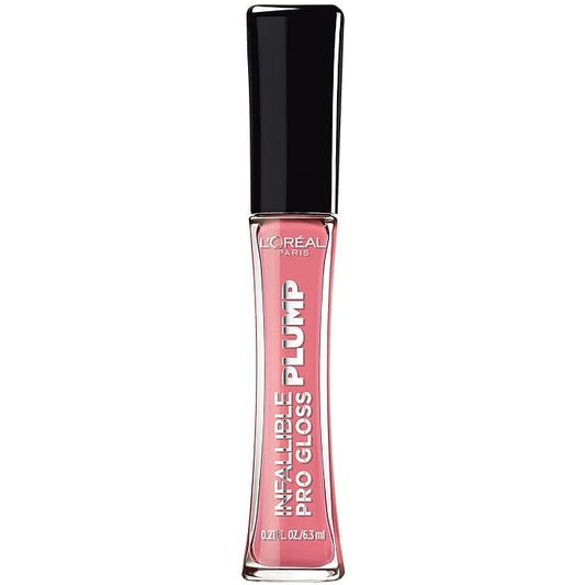 L'Oreal Paris Infallible Pro Gloss Plump Lip Gloss with Hyaluronic Acid, Long Lasting Plumping Shine, Lips Look Instantly Fuller and More Plump, Blossom, 0.21 fl. oz.
