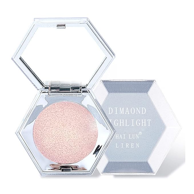 Pink Face Glitter Makeup,Highlight Makeup Contour Powder,Diamond Shimmer (Mermaid Pink)