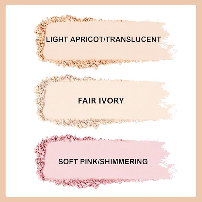 Setting Powder Lightweight Loose Powder Finishing Powder Long-Lasting Apricot/Translucent)-3 Boxes