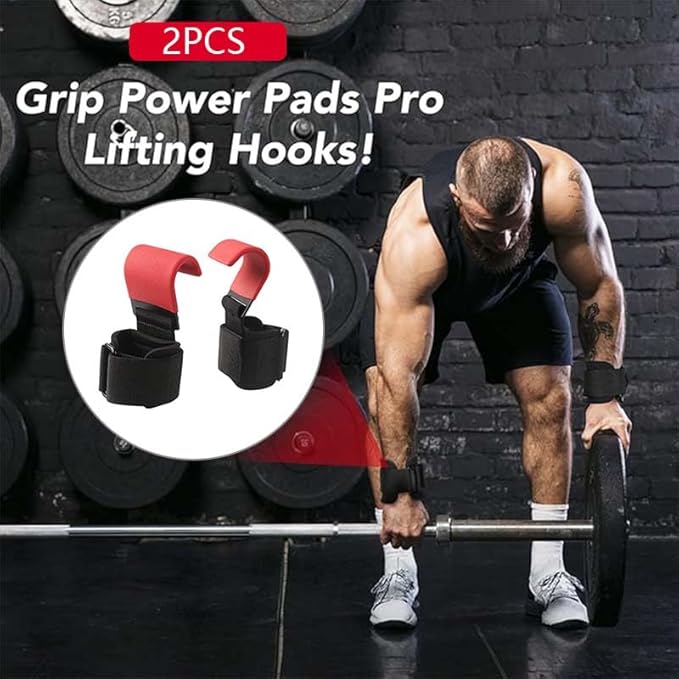 2pcs weight lifting hook help grip hook double