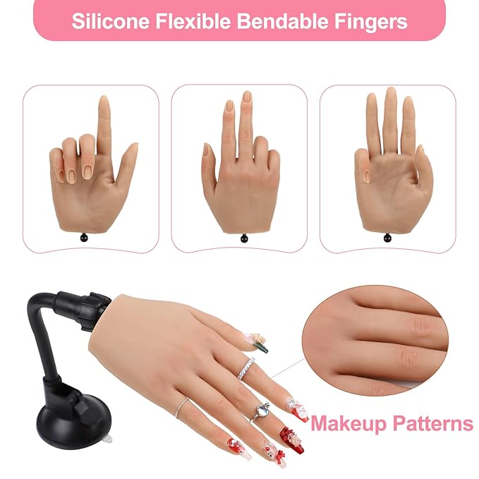 Nail practice hand for acrylic