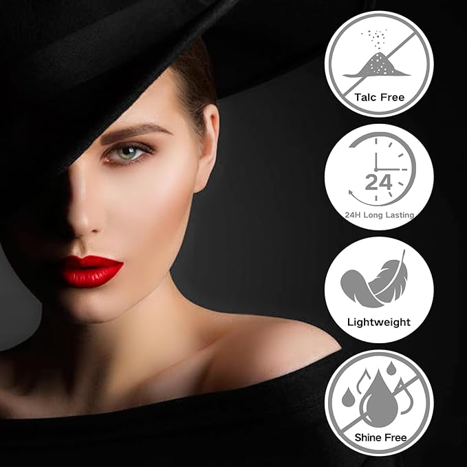 MEICOLY Talc-Free Setting Powder with Sifter,Long Lasting Loose